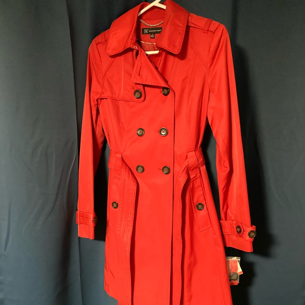 Macy’s INC Red Trench Coat 00ZMC309 - XS